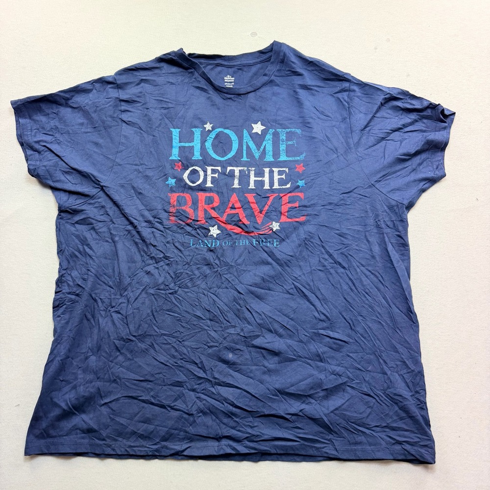 Celebrate Patriotic Graphic T-Shirt Women 3XL Double Extra Large Blue Good USA